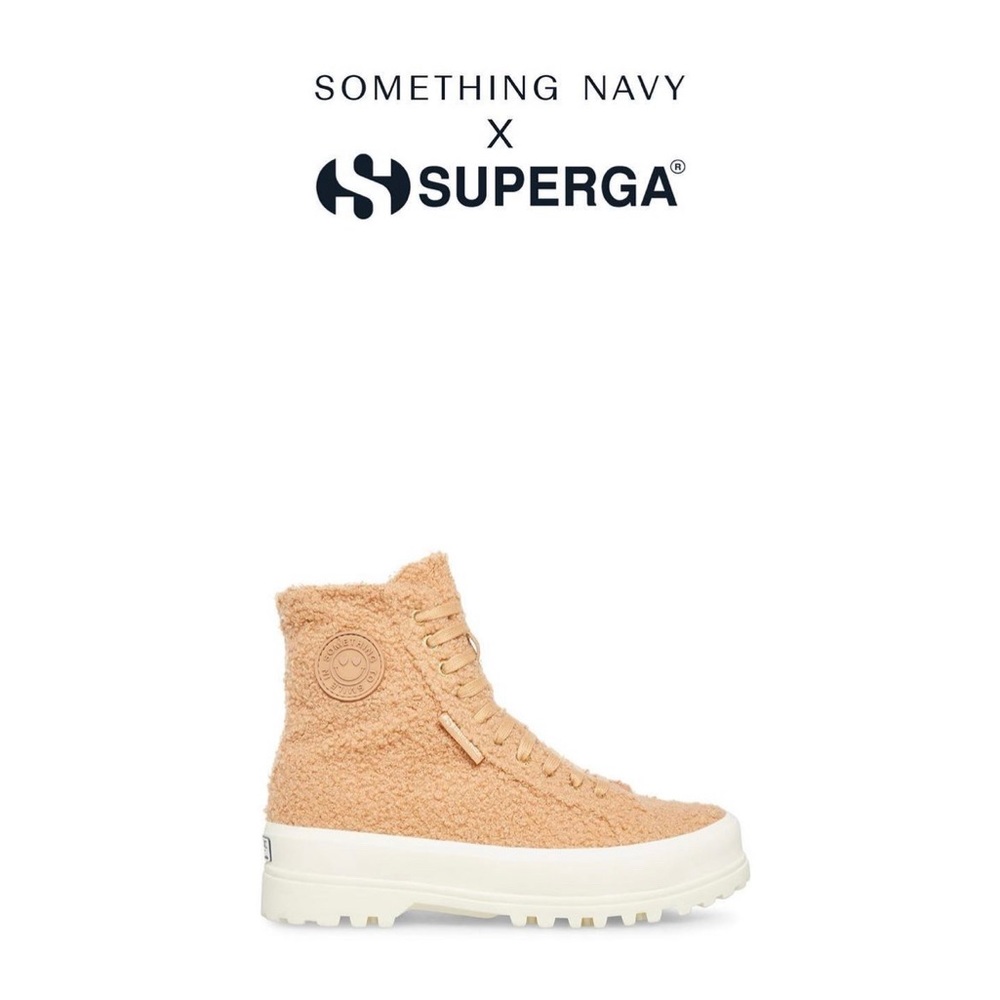 Something Navy Superga Faux Fur Sneakers NWT